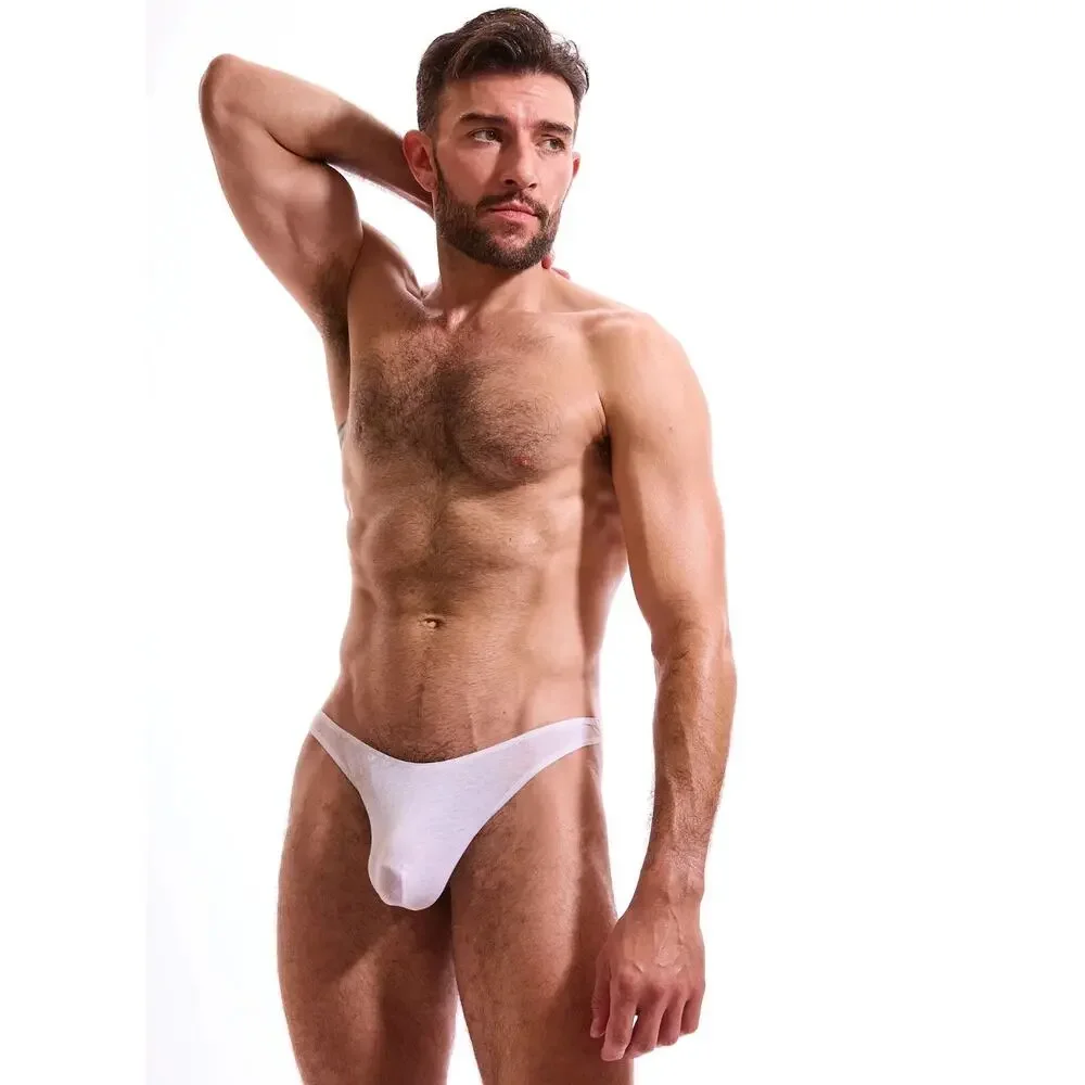 NEW N2N Bodywear Mens Mykonos Micro Thong See Through Color White Size Large